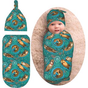Aztec Navajo Newborn Native American Newborn Swaddle Blankets Baby Stuff Soft Swaddle Sack Swaddling Blanket with Beanie Sets Gifts for Infant Boys Girls