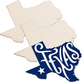 BBTO 3 Pake Texas State Unfinished Wood Cutouts - 10" Wood Slices for Home Decor & DIY Craft Art Project