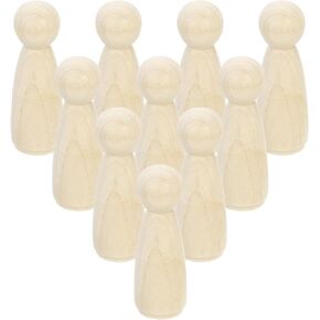 uxcell 30 Pcs Wood Peg Dolls 2.95 Inch Female Unfinished Dolls Bodies Natural Wooden Figures Decorative Peg People for Painting, DIY Arts, Crafts and Graffiti