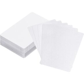 uxcell 100 Pcs Metal Business Card Blanks, 86 x 54 x 0.22mm Anodized Aluminum Plates Multipurpose Blank Cards for Laser Engraving DIY Metal Cards, White/Silver