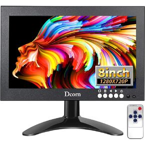 10.1 Inch Mini Monitor, Small HDMI Monitor 1280 x 800 16:10 IPS Metal Housing Screen Support HDMI/VGA/AV/BNC Input with Remote Control & Built-in Speakers for PC, Security Camera, Raspberry Pi