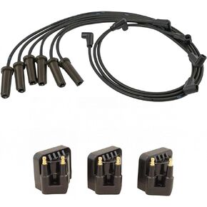 TRQ Engine Ignition Coil & Spark Plug Wire Kit Set Direct fit for Chevy Buick