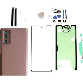 Touch Screen Repair Kit Compatible with Samsung Galaxy Note 20 Model N980/N981 - Front Outer Glass Lens, Back Cover & Rear Camera Lens Cover Replacement (Mystic Bronze)