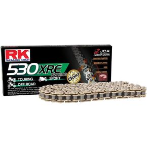 RK Racing Chain GB530XRE-118 Gold 118 Link XW-Ring Chain with Connecting Link