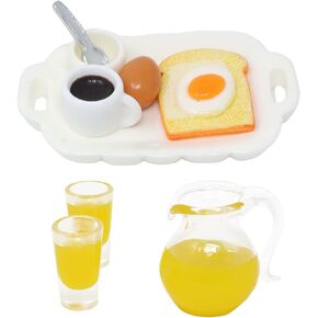 Honbay 9PCS Plastic Mini Fake Food Model Miniature Breakfast Set Mini Kitchen Accessories for Mini House Outdoor Garden Party Celebration (8 Styles)