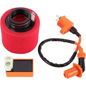 GOOFIT 6 Pin AC CDI Ignition Coil and Air Filter Replacement for GY6 4-Stroke 139QMB 152QMI 50cc 125cc 150cc ATV Dirt Bike Go Kart Moped and Scooter