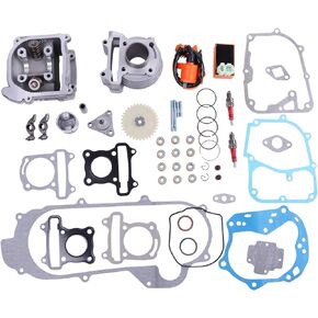 69mm Valve GY6 Big Bore Kit 100cc Compatible with Scooter 139QMB 49cc 50cc Engine 50mm Cylinder Block 90cc Boosts HP & Speed 5-10mph with 6 Pin Racing CDI Ignition Coil