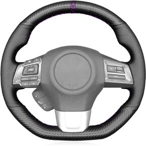 MEWANT DIY Dark Gray 9002 Alcantara Steering Wheel Cover for Subaru WRX (STI) Levorg 2015-2019 Custom Auto Accessory