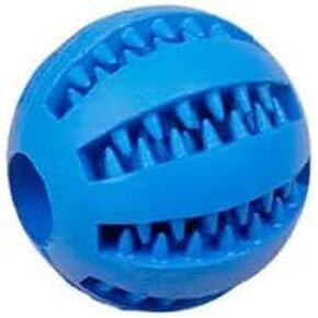 Blue 7cm Rubber Dog Ball Chew Toy for Enrichment and Teething