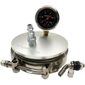 4" inch Boost Leak Tester end Cap with 15 PSI Boost Gauge and Tbolt Clamp - 6061 Alum