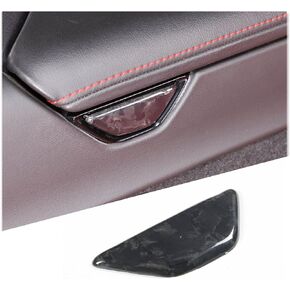 Real Carbon Fiber Armrest Box Handle Bowl Cover Trim Compatible with Chevrolet Corvette C8 2020-2024, Center Console Armrest Box Switch Trim Cover Accessories (Black)