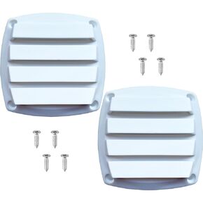 Marine Boat Square Air Vent,White Louver Ventilation Grille,Free Stainless Steel Screws(2 Pcs)