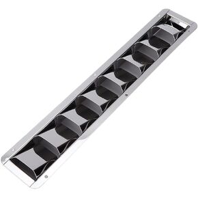 Boat Vents Deck Plates Boat Louver Vent Stainless Steel Marine Vent Grille Oblong Stainless Steel 8 Slots Grid Cover Boat Shutters Blind Louvre