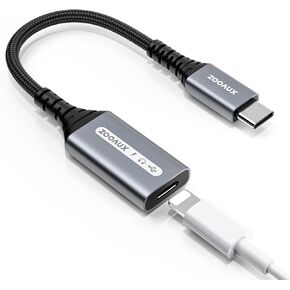 ZOOAUX USB C Male to Lightning Female Adapter, 3 in 1 USB Type C to Lightning Headphone, Charging & Data Transfer Converter Compatible with iPhone 15/15 Pro Max /15 Plus,iPad Air/Pro,MacBook Pro-Grey