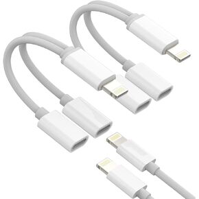 iPhone Headphone Adapter(2Pack)dual Lightning Splitter Dongle Audio Charging Jack 2 in 1 Adaptador Para Charger Aux Cable Connector MFI Certified for 14 13 12 11 Pro Max 7 8 Plus X Xs Xr Se Ipad