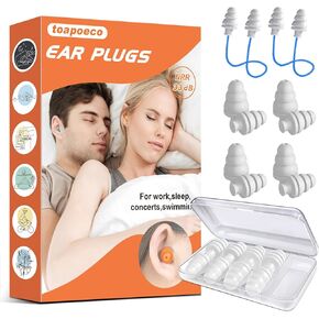 Ear Plugs for Sleeping Noise Cancelling,Reusable Earplugs for Sleeping, Concert, Snoring, Travel, Comfortable Type,33dB Highest NRR 8 Pairs 1Colors1