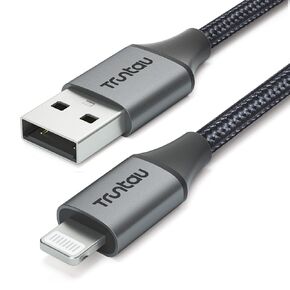 iPhone Charger Cord, Hight-Standard Lightning Cable Standard Length MFi Certified, Charging Data Sync Transfer iPhone Cable for Apple iPhone, iPad, Nylon Braided Black 3.3 ft