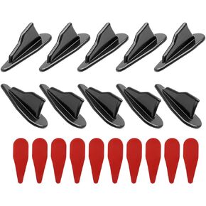 10 Pcs Diffuser Shark Fin Kit，Spoiler Roof Wing Air Vortex Generator Universal Car Truck SUV Roof Decoration Spoiler Wing Carbon Fiber Car Accessories，Black