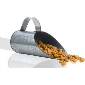 Metal Galvanized Feed Scoop Multi-Purpose Food and Utility Scoop, Commercial-Grade - Pet Food Scoops - 11.5" Inches - Farm House Accessories (Option A), Galvanized Scoop in Saudi Arabia