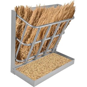 وحدة تغذية القش والحبوب مقاس 23 بوصة × 24 بوصة × 10.6 بوصة، وحدة تغذية قش الماعز مع صينية طعام قابلة للفصل، رف قش الماعز المثبت على الحائط، متعدد الجوانب لسهولة الوصول إلى الطعام، مناسب لفناء مزرعة خيول الأغنام in Kuwait