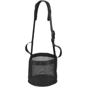 Horse Feed Bag for Grain, Heavy Duty Mesh Horse Feeder with Adjustable Strap Comfort Neck and Nose Pad, Horse Muzzle Feed Bag Waste-Free Feeding Solution for Horses (Black, M)