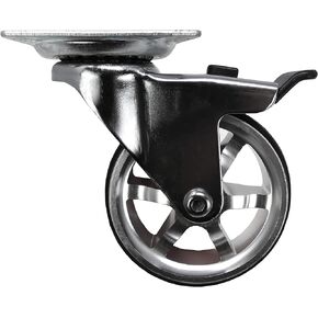 8295E Designer Casters 3 inch Machined Aluminum Mag Designer Caster, 4 Pack