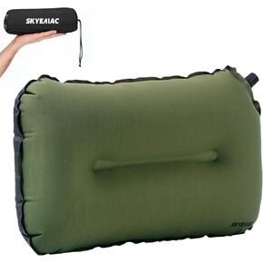 Inflatable Camping Pillow for Sleeping - Self Inflating Ultralight Backpacking Pillow Travel Camp Pillow Blow Up Air Pillow for Neck Lumbar Support with Carry Bag for Hiking Outdoor in Kuwait