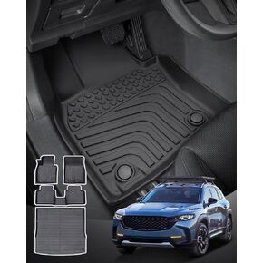 Floor Mats for Mazda CX-50 2023 2024,Fits for Mazda CX-50 Floor Mats & Cargo Liner,All Weather Floor Mats TPE Rubber Waterproof for Mazda CX-50 2023 2024 Accessories Full Set Gifts(4PCS)