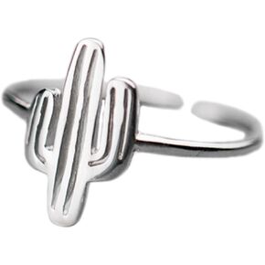 Cactus Plants 925 Sterling Silver Open Ring