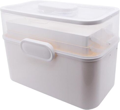 Portable Clear Medicine Box Empty, Family First Aid Dispenser/Art & Crafts Case/Folding Tool Organizer/Multipurpose Storage Container 3-Layers Storage Bin for Family Emergency (Green) in Saudi Arabia