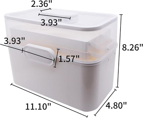 Portable Clear Medicine Box Empty, Family First Aid Dispenser/Art & Crafts Case/Folding Tool Organizer/Multipurpose Storage Container 3-Layers Storage Bin for Family Emergency (Green) in Saudi Arabia