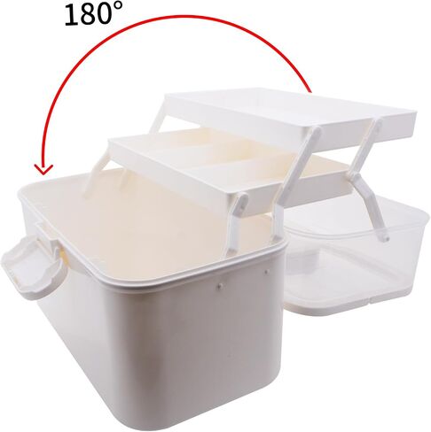 Portable Clear Medicine Box Empty, Family First Aid Dispenser/Art & Crafts Case/Folding Tool Organizer/Multipurpose Storage Container 3-Layers Storage Bin for Family Emergency (Green) in Saudi Arabia