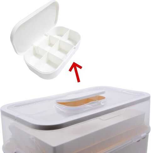 Portable Clear Medicine Box Empty, Family First Aid Dispenser/Art & Crafts Case/Folding Tool Organizer/Multipurpose Storage Container 3-Layers Storage Bin for Family Emergency (Green) in Saudi Arabia