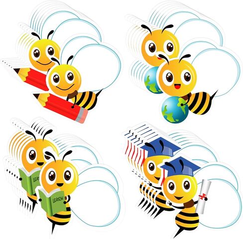 100 Pieces Bees Cutouts Stickers Self-Adhesive Bees Bulletin Board Classroom Decoration Bee Name Tag Labels in Saudi Arabia
