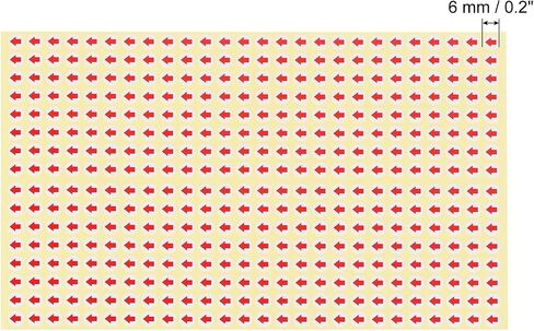 PATIKIL Small Arrow Stickers 0.2" Dia, 15 Sheet Self Adhesive Round Product Inspection Defects Indicator Industrial Work, Red in Saudi Arabia