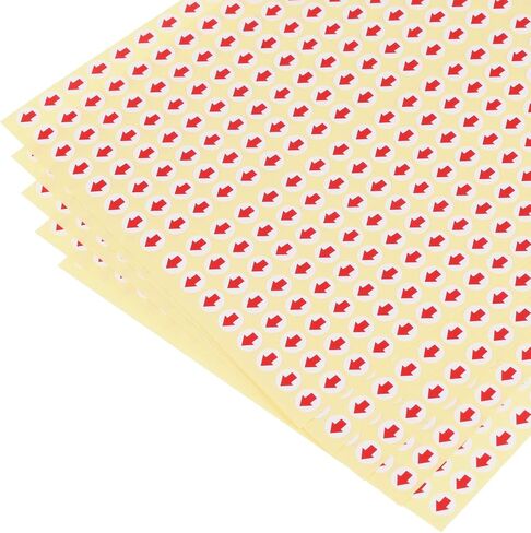 PATIKIL Small Arrow Stickers 0.2" Dia, 15 Sheet Self Adhesive Round Product Inspection Defects Indicator Industrial Work, Red in Saudi Arabia