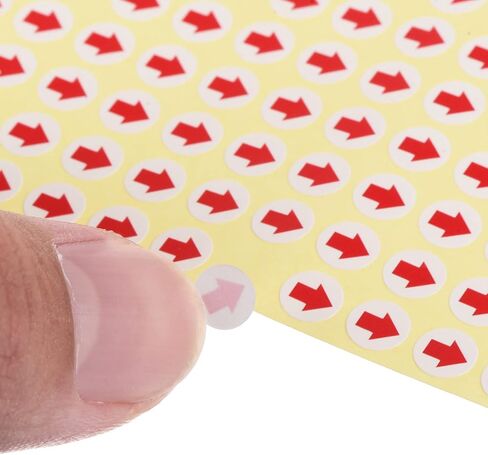 PATIKIL Small Arrow Stickers 0.2" Dia, 15 Sheet Self Adhesive Round Product Inspection Defects Indicator Industrial Work, Red in Saudi Arabia