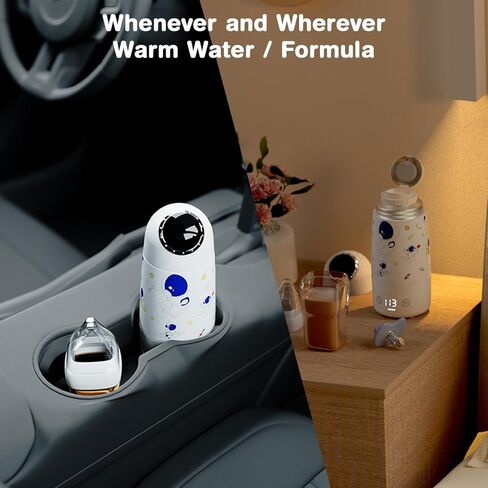 Portable Bottle Warmer for Baby Formula, 17oz Travel Milk Warmer with Fast Charge Cordless 3min Rapid Heat Instant Breastmilk Formula Water Warmer with Adjustable Temperature Journey On The Go in Kuwait