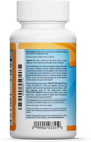 Nature's Sunshine, Sunshine Heroes Whole Foods Papayazyme 90 قرصًا قابلاً للمضغ in Kuwait