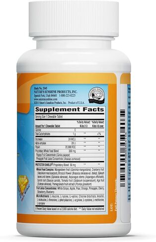 Nature's Sunshine, Sunshine Heroes Whole Foods Papayazyme 90 قرصًا قابلاً للمضغ in Kuwait