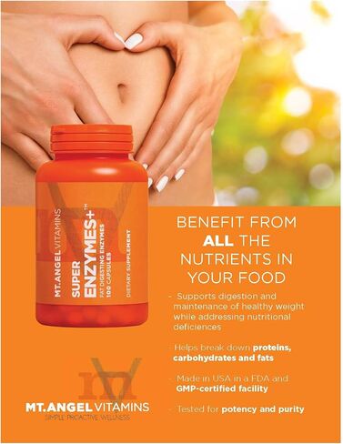 Mt. Angel Vitamins - إنزيمات فائقة +، إنزيمات هاضمة الدهون (100 كبسولة) in Kuwait