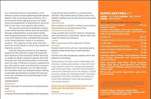 Mt. Angel Vitamins - إنزيمات فائقة +، إنزيمات هاضمة الدهون (100 كبسولة) in Kuwait