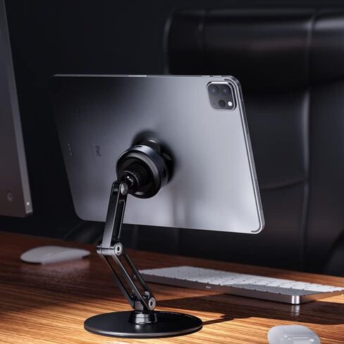 حامل هاتف سطح المكتب بالشفط الكهربائي التلقائي، حامل للهاتف الخلوي ممتص للفراغ، دوران قابل للطي وقابل للتعديل لجميع الهواتف المحمولة، iPhone، والأجهزة اللوحية، iPad مع واجهة خلفية ناعمة (فضي) in Kuwait