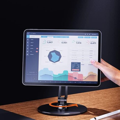 حامل هاتف سطح المكتب بالشفط الكهربائي التلقائي، حامل للهاتف الخلوي ممتص للفراغ، دوران قابل للطي وقابل للتعديل لجميع الهواتف المحمولة، iPhone، والأجهزة اللوحية، iPad مع واجهة خلفية ناعمة (فضي) in Kuwait