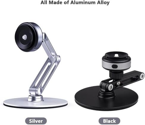 حامل هاتف سطح المكتب بالشفط الكهربائي التلقائي، حامل للهاتف الخلوي ممتص للفراغ، دوران قابل للطي وقابل للتعديل لجميع الهواتف المحمولة، iPhone، والأجهزة اللوحية، iPad مع واجهة خلفية ناعمة (فضي) in Kuwait