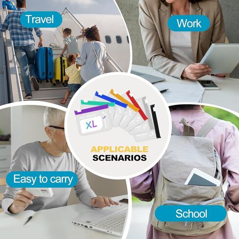 مجموعة أكياس حبوب الدواء القابلة لإعادة الاستخدام، منظمات حبوب الدواء بسحاب أسبوعيًا، حاوية حبوب سفر كبيرة، خالية من مادة BPA، أكياس بسحاب قابلة لإعادة الاستخدام مقاس 4.3 × 3.1 بوصة، أكياس طبية مرمزة بالألوان (7 ألوان متعددة) in Kuwait