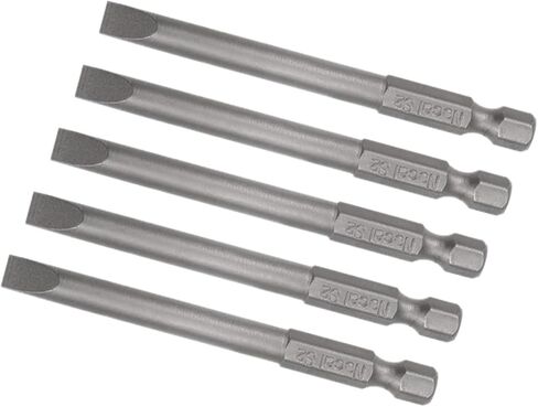 5pcs Slotted Screwdriver Bit - [3 Inch x H1/4 x SL6] Hex Shank Magnetic Flat Batch Head for Pneumatic or Power Tool Use, S2 Steel in Saudi Arabia