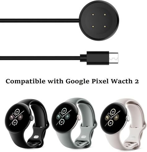 Charger Cable Compatible for Google Pixel Watch 2 Magnetic USB Type-C Charging Cord Accessories Replacement for Pixel Watch 2 Smartwatch 3.3Feet (Black&White) in Saudi Arabia
