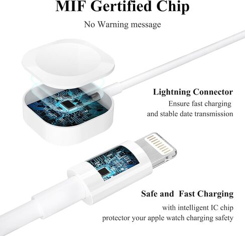 Charger Compatible with 2 in 1 Apple Watch Charger, Fast iPhone Charging Cable Magnetic iWatch Charger for Watch Series SE2/8/7/6/5/4/3/2/1, iPhone 14/13/12/11/XS/XR/X/8, iPad, AirPods (USB C) in Saudi Arabia
