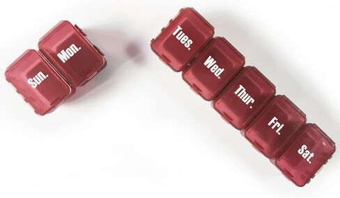 Pill Boxes 7 Day 1 Times a Day with 7 Compartments (Detachable/Combined), Travel Pill Box Organiser, Pill Holder for Vitamins and Medication (Green) in Saudi Arabia
